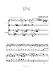 25 Études faciles et progressives. No.12 L'Adieu (Farewell) for 2 pianos