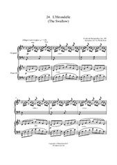 25 Études faciles et progressives. No.24 L'Hirondelle (The Swallow) for 2 pianos