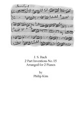 Bach 2 Part Inventions No.15 arr. for 2 pianos
