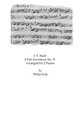 Bach 2 Part Inventions No.9 arr. for 2 pianos